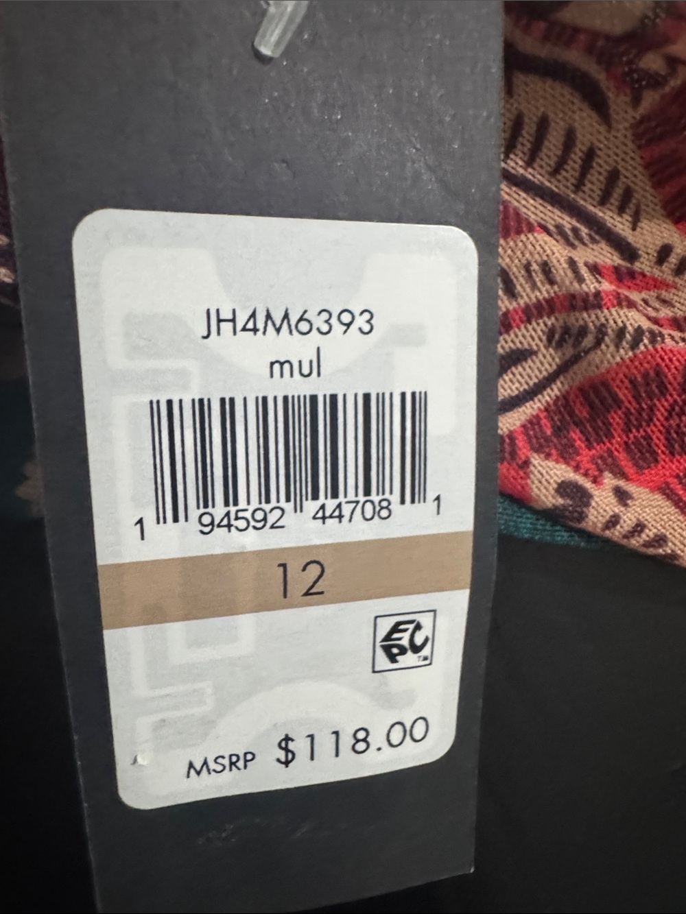 Jessica Howard Teal, Burgundy and Cream Paisley Long Sleeve Midi Dress - Picture 12 of 13